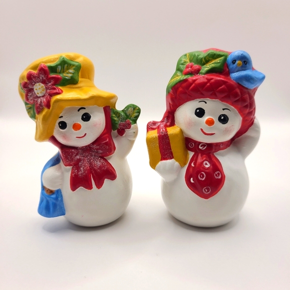 Vintage Ceramic Snowman Set - Picture 1 of 2